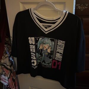 Hatsune Miku Varsity Stripe Girls Crop
T-Shirt